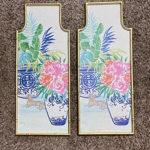 Floral and Feline Wall Art Panels